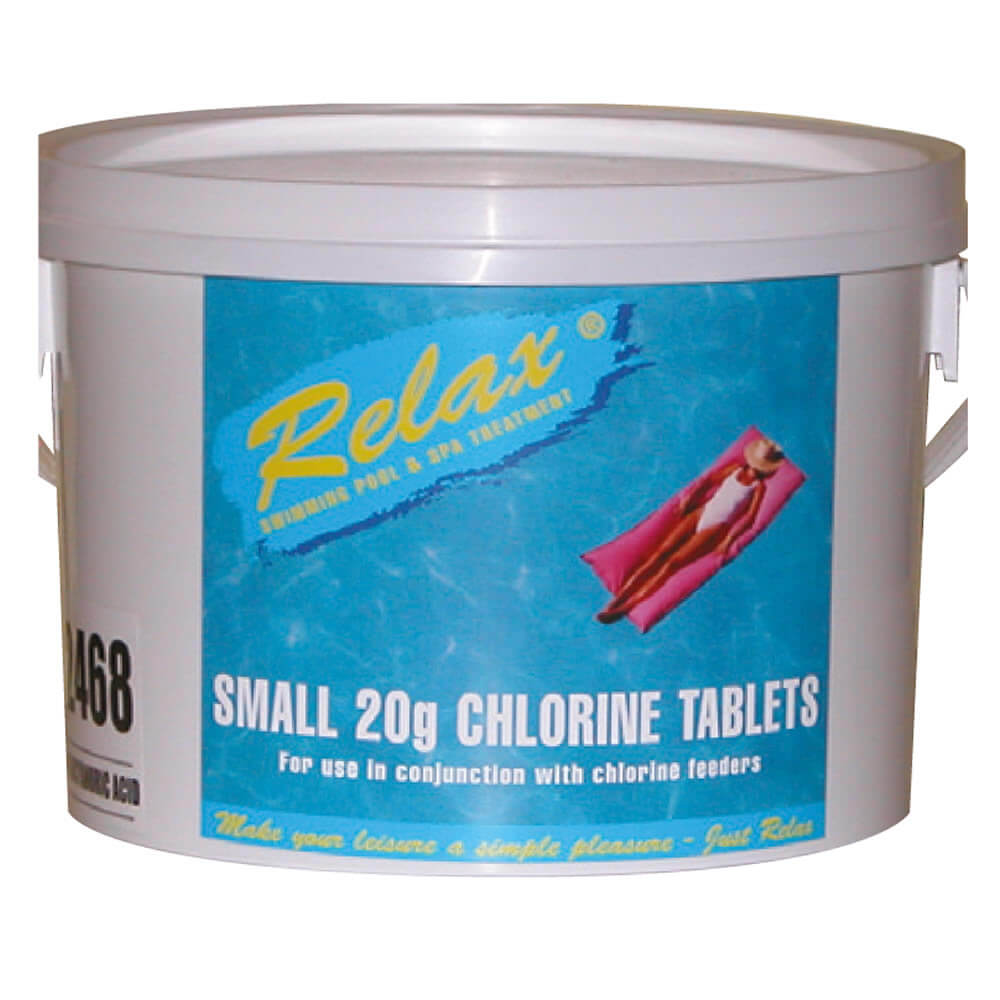 2kg Relax Pool Small Chlorine Tablets - 20g