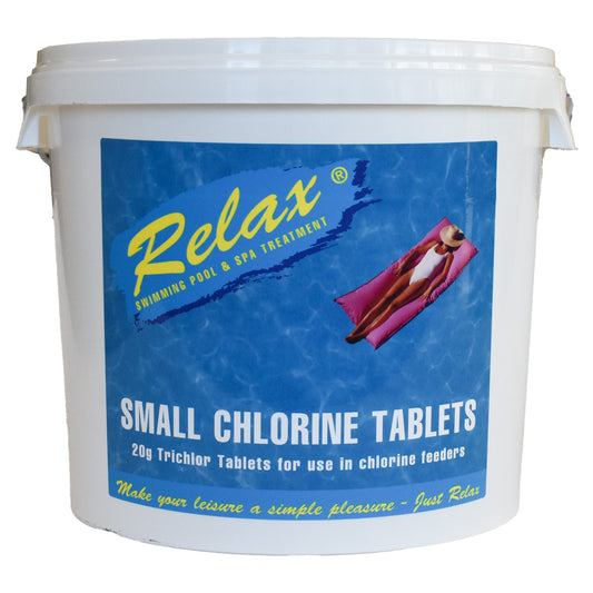 5kg Relax Pool Small Chlorine Tablets - 20g